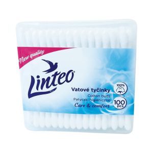 HIG-018 LINTEO PATYCZKI BAWEŁNIANE KOSMETYCZNE 100SZT