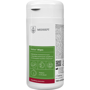 DEZ-004 VELOX WIPES BOX CHUSTECZKI DEZYNFEKCYJNE 100SZT